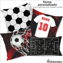 Kit Capas Almofadas Times Futebol Infantil | Nome e número personalizados | Decoração Quarto Menino