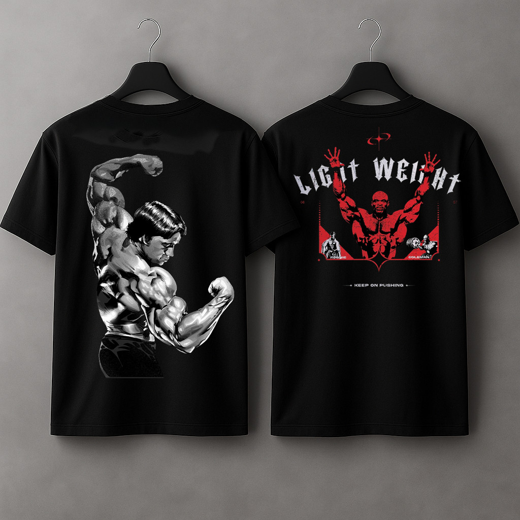 Kit 2 Camisetas Academia 100% Algodão Arnold Ronnie Colleman