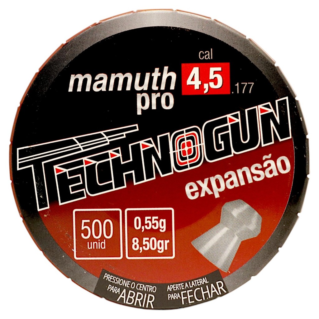 Chumbinho Technogun Mamuth Pro Expansão Cal. 4.5mm (.177) - 500un (8,50gr / 0,55g)