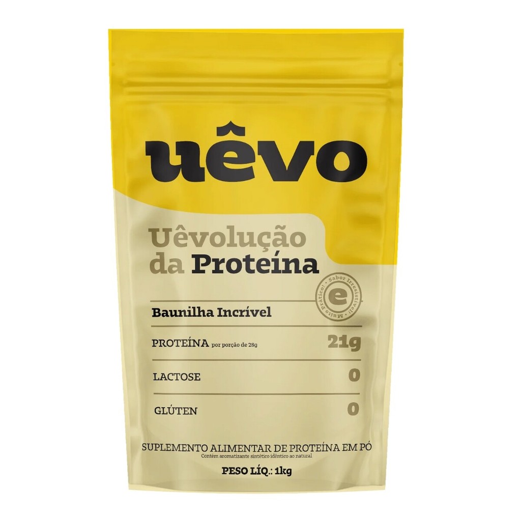Proteína Uêvo 1kg - Sabor Baunilha - Suplemento Proteico