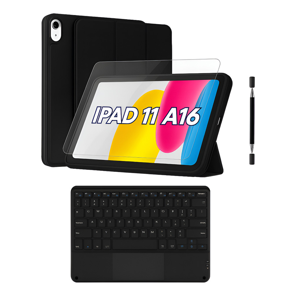 Capa Smart+ Película+ Caneta+ Teclado Para iPad 11 A16