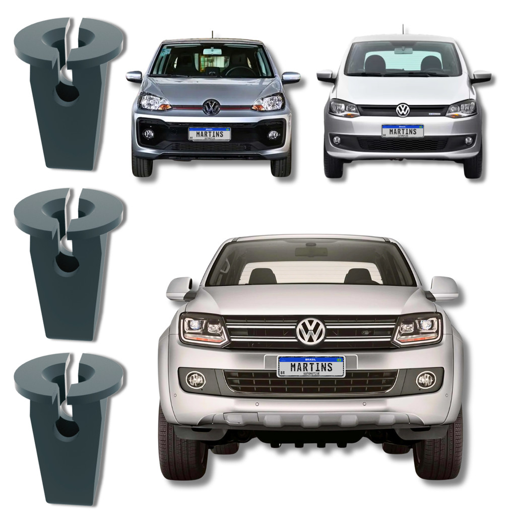 Kit 10 Grampo Presilha Spoiler Lateral e Parachoque Dianteiro Amarok Bora Gol Jetta T-Cross Tiguan UP! Voyage