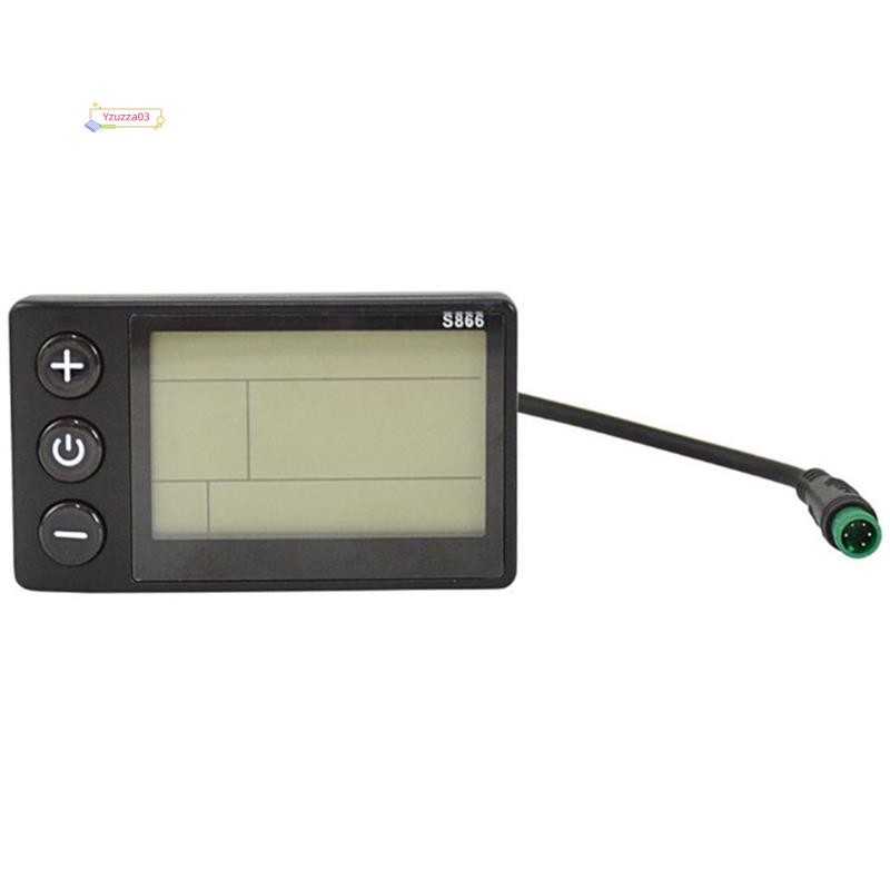 S866 Bicicleta Elétrica Display LCD E-Bike Scooter Elétrico Medidor Painel De Controle Com Plugue À Prova Dwaterproof Ág