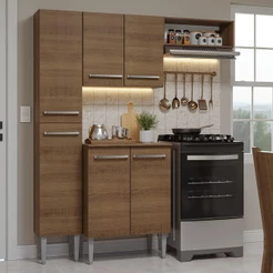 Armário de Cozinha Compacta 156 cm Rustic Emilly Madesa 01