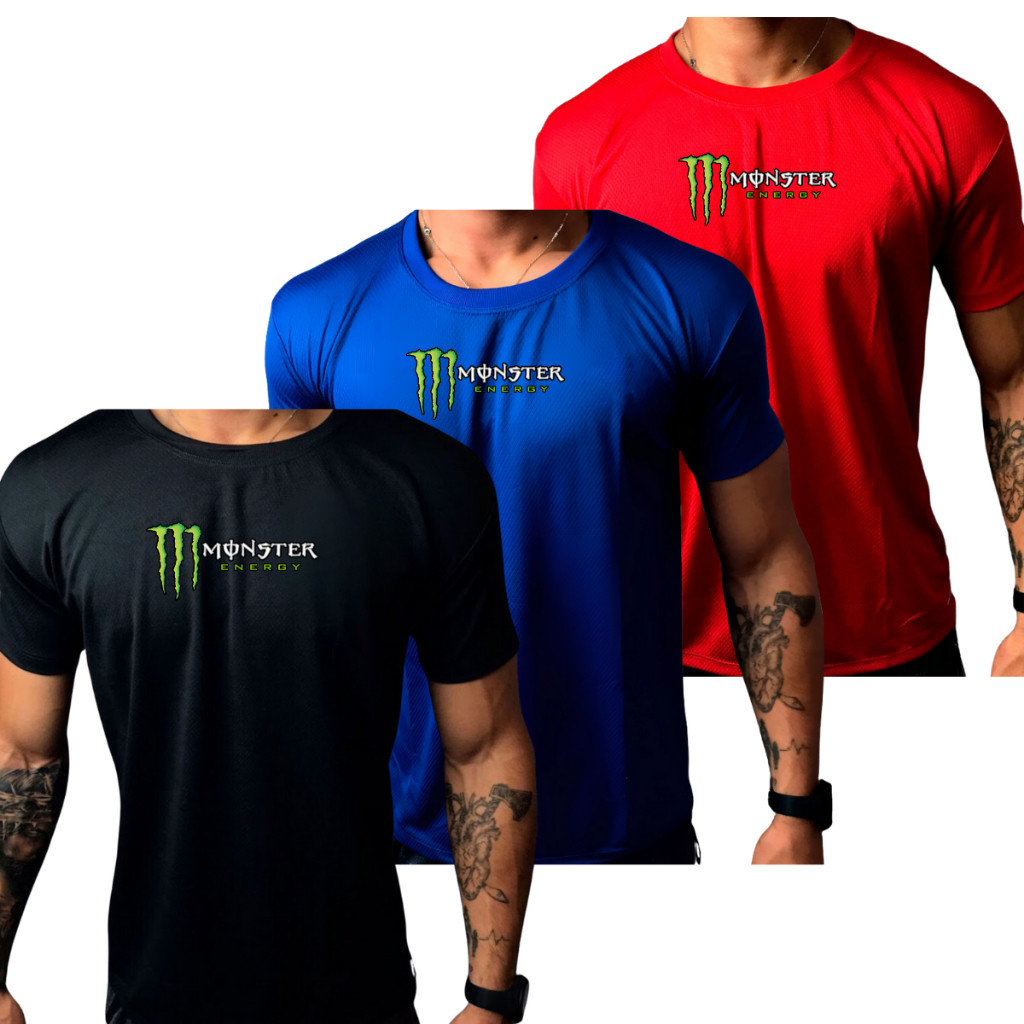 Kit Camisas MONST 01 Camiseta Dry Fit Esportiva Treino Academia Esportes em Oferta na Shopee