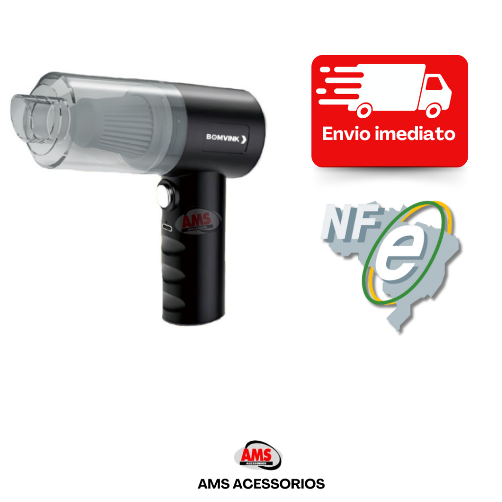 Aspirador de pó portátil sofá e automotivo a bateria - BOM-7003 Bomvink