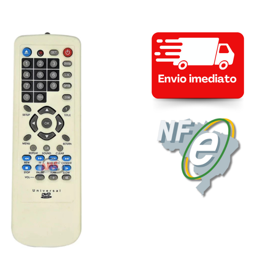 Controle Remoto Universal Para Dvd Lelong - Le-230 Com Manual