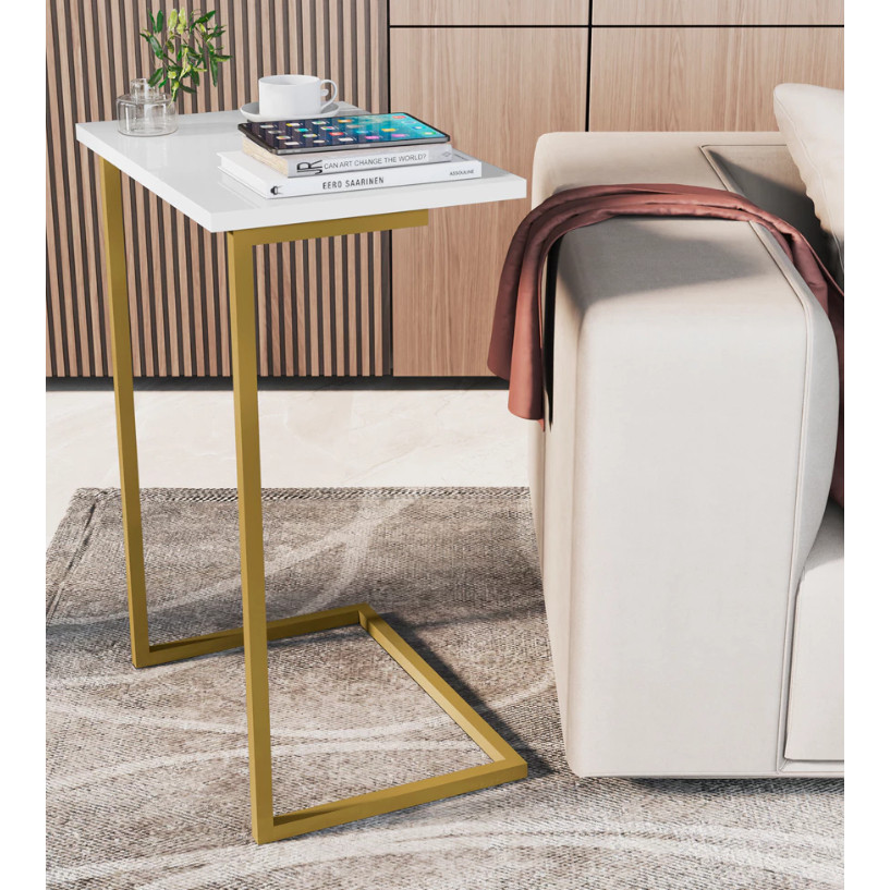 Mesa Lateral Notebook com Pés de Ferro Elegante Apoio Sala Sofá Moderna Decoração Pé Dourado em Oferta na Shopee
