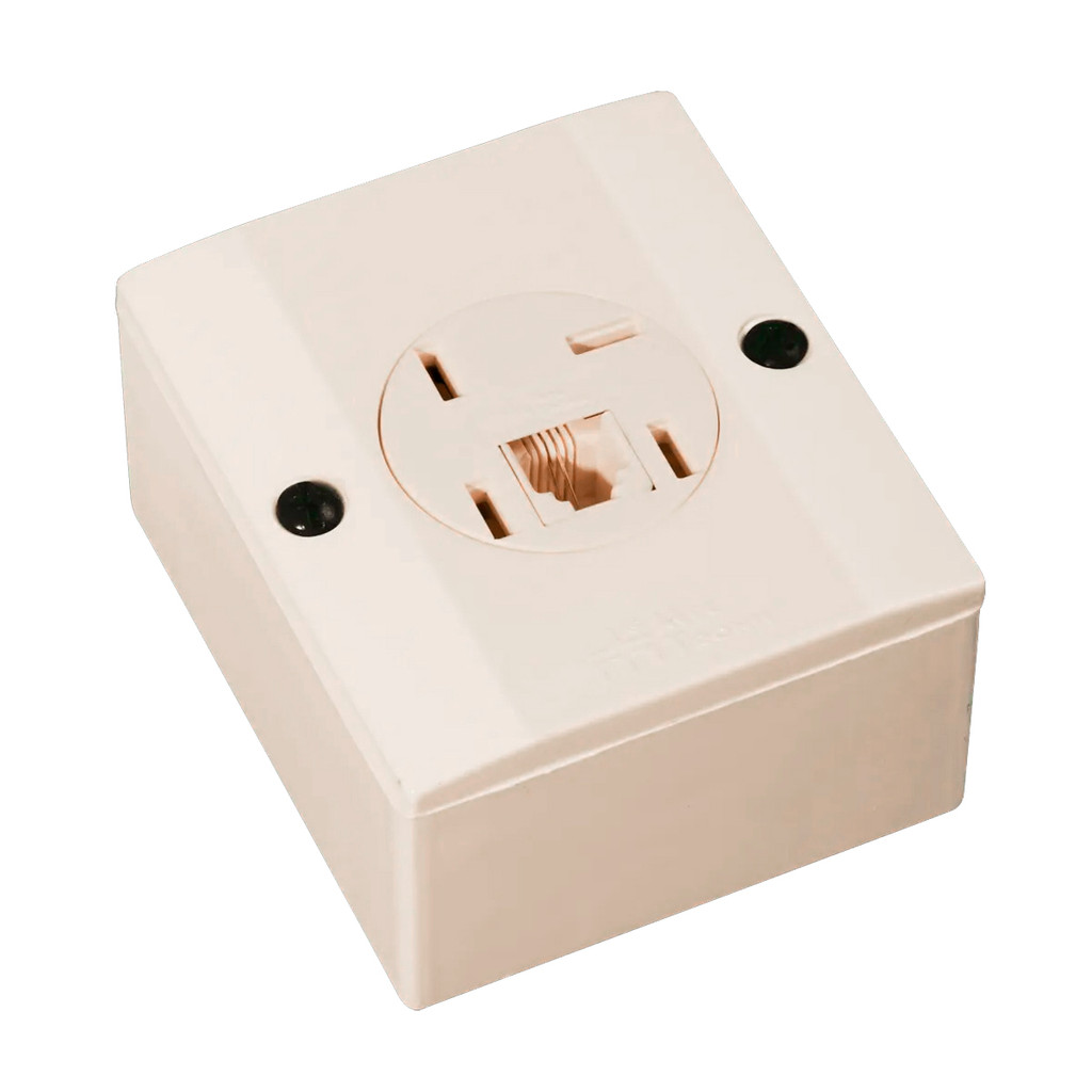 Tomada Externa Sobrepor Para Telefone Keystone RJ11 Bege