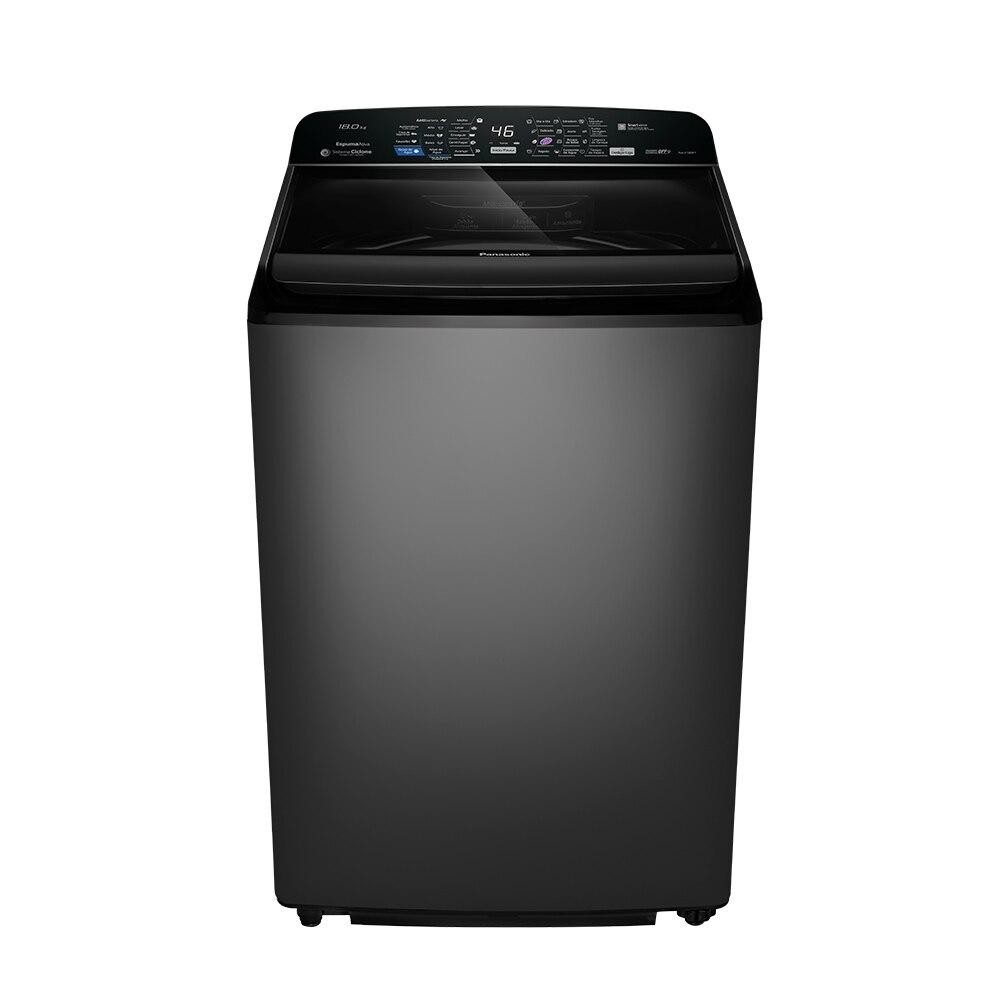 Máquina de lavar Panasonic 18kg NA-F180P7TB Titânio economia de água e sem agitador em Oferta na Shopee