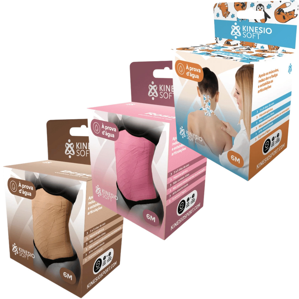 Bandagem Elástica 5cm X 6m Taping Pós Operatório Parto Fita Adesiva Funcional Kinesiosoft