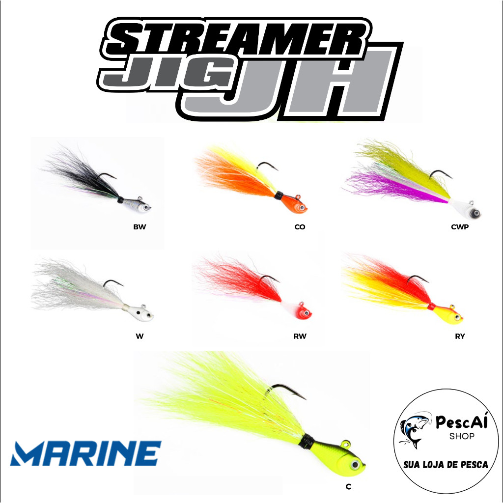 Isca Artificial - Marine Sports - Jig - Streamer Jig - Tradicional - Tamanho P - 10 g - Tucunaré em Oferta na Shopee