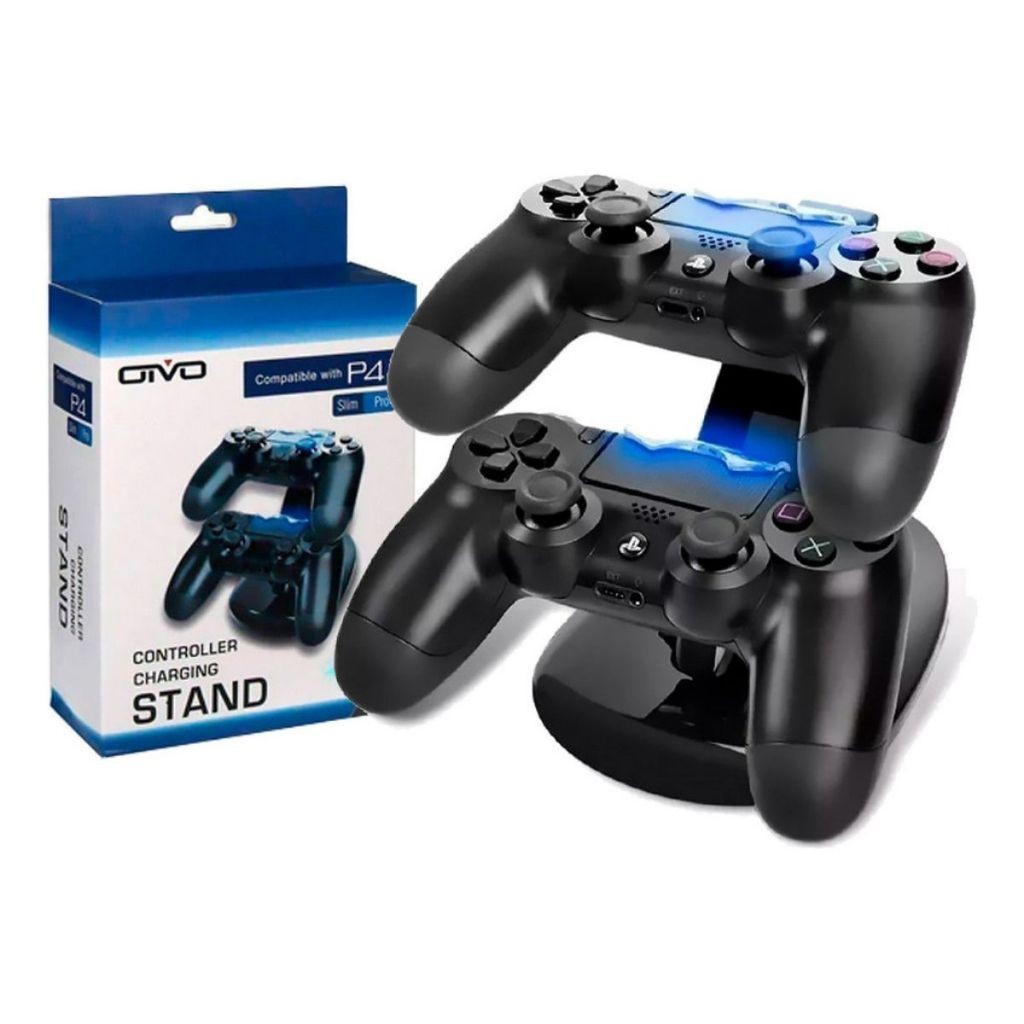 Dock Station Carregador Para 2 Controles De PS4 Slim/Pro.