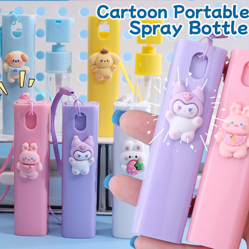 1-5 Unidades De Mini Frasco De Spray De Desenho Animado 3D Fofo 10ml Portátil Com Alça , Tipo Prensa Recarregável Para P