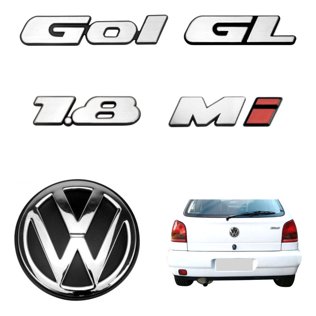 Emblema Gol Gl 1.8 Mi + Vw Mala - Bola G2 - Modelo Original