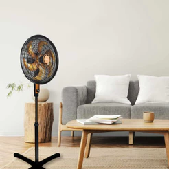 Ventilador Pedestal Coluna Turbo Com 6 Pás 40cm Preto 220V