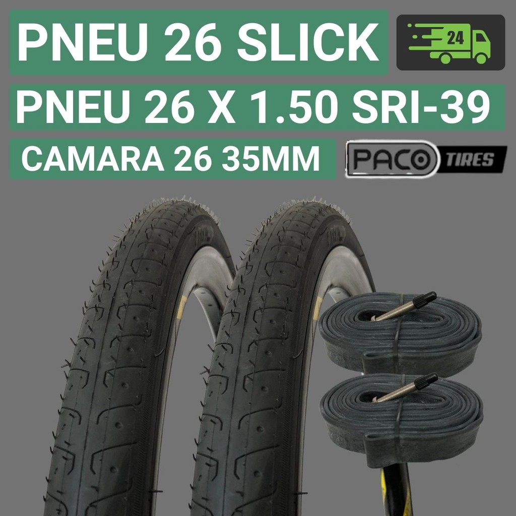 Pneu Aro 26 Bicicleta Pneu Aro 26 Pneu 26 X 1.50 Slick Sri-39 - Paco