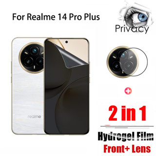 2 Em 1 Película Realme 14 Pro Plus Tela De Hidrogel De Privacidade Macio Anti-Espião Para Realme 14 13 12 11 X Pro Plus em Oferta na Shopee