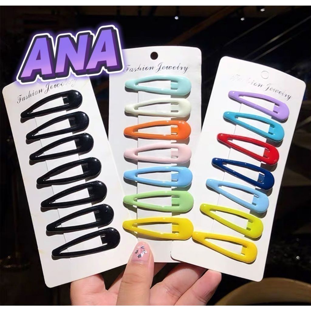 ANA1108 KIT 12/24/48 PCS Fashion Candy Water Drop Hair Clips For Ladies/Metal BB Hairpin Baby em Oferta na Shopee