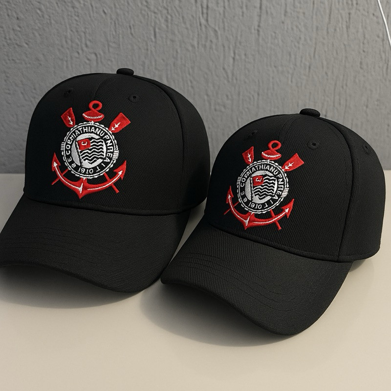 Kit Boné do Corinthians Adulto e Infantil/ Bordado com ajuste traseiro Barato em Oferta na Shopee