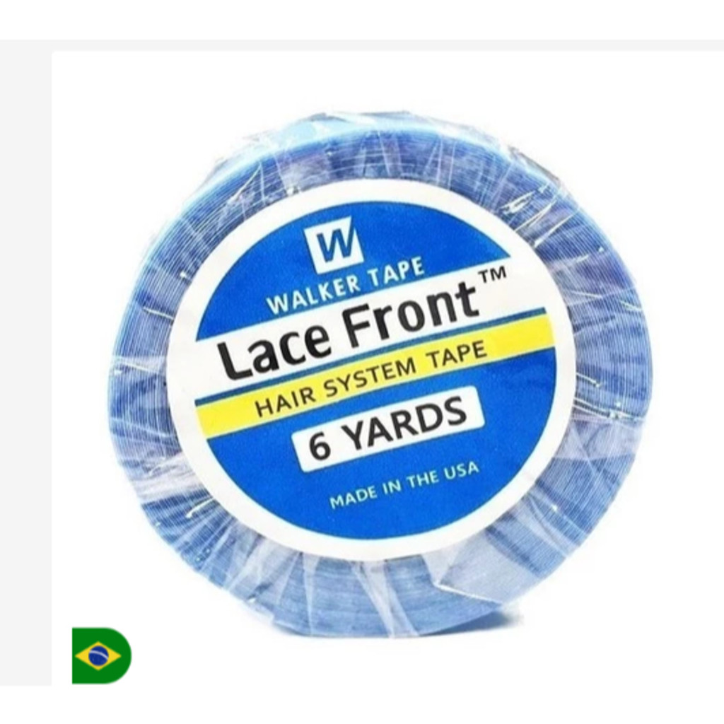 Fita Adesiva Capilar Mega Hair Prótese Lace Front Extra Forte 6 Metros X 1.27cm Lace Front Azul Walker Tape Walker TapeR