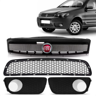 Kit Grades Superior Central Moldura Farol De Milha Palio Siena Strada G3 2004 2005 2006 2007 2008 2009 2010 em Oferta na Shopee