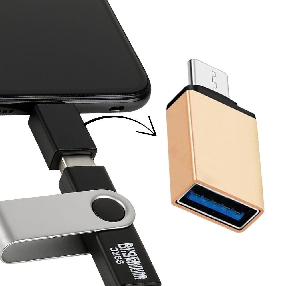 Adaptador Tipo C Otg Conecta Pendrive Para Celular Tablet Adaptador cor Doutrado Otg Usb Para Tipo C