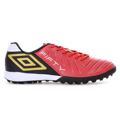 Chuteira Umbro Society Fifty Vi Vermelho Preto e Branco - Masculino