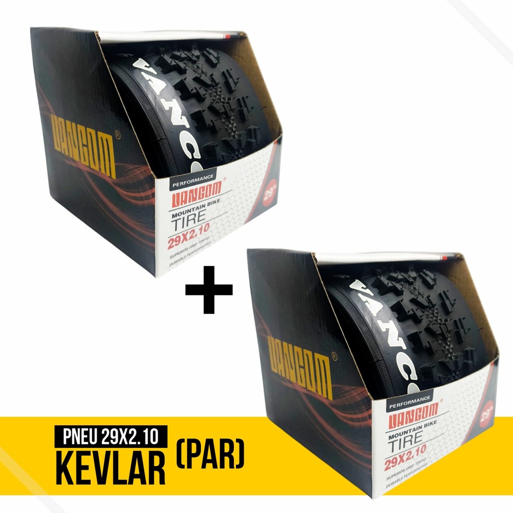 Par de Pneus Aro 29 x 2.10 Mtb XC 29 Sem Arame Dobrável Kevlar Superior Grip Vancon em Oferta na Shopee