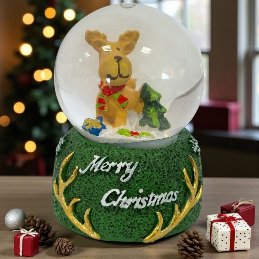 Enfeite Decorativo de Natal - Globo de Neve com Rena - 4,5x7cm - 1 unidade - Rizzo