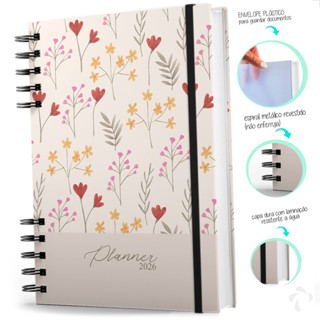 Agenda Planner Visão Semanal Anual Capa Dura Primavera Dream em Oferta na Shopee
