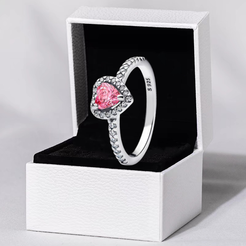 Anel Feminino S925 Prata Rosa ️ De Amor Romântico Presente De Casamento De Alta Qualidade + Caixa