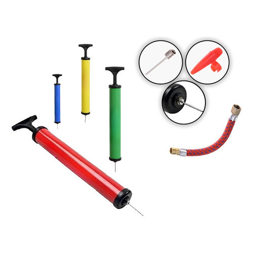 Bomba De Ar Manual Portátil Ballpump 60psi Com Bicos E Mangueira Para Bola Boia Piscina E Infláveis
