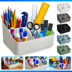 Organizador de Mesa Escritório 5 Compartimentos C/ Divisórias Para Lápis Maquiagem - MENOR PREÇO