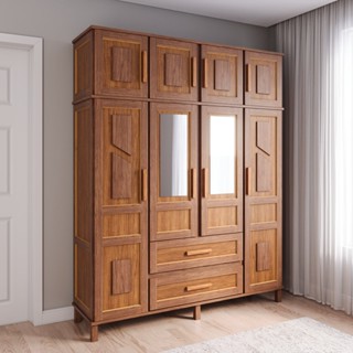 Guarda-Roupa Solteiro com Espelho 8 Portas 2 Gavetas Rio Branco  Ypê em Oferta na Shopee