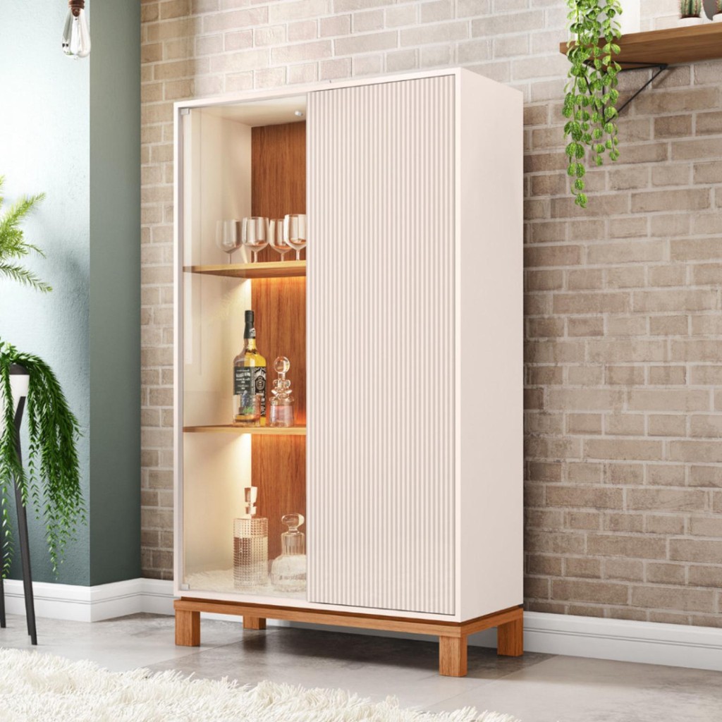 Cristaleira Mondrian 2 Portas com Led