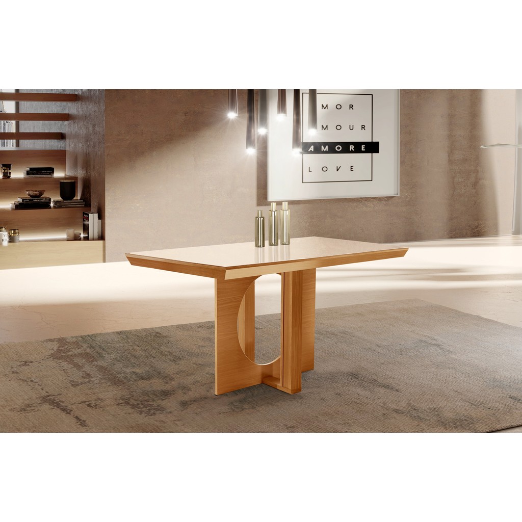 Mesa Tampo Vidro/MDF Frisa em Oferta na Shopee