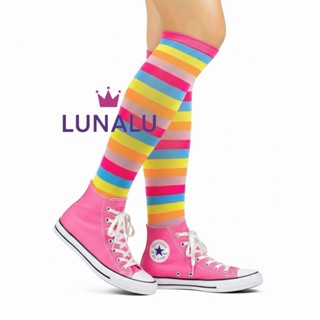Meia Maluca 3/4 Longa ou curta tamanho 34-40 Listrada Cano Alto Colorida Arco Iris Adulto - LUNALU em Oferta na Shopee