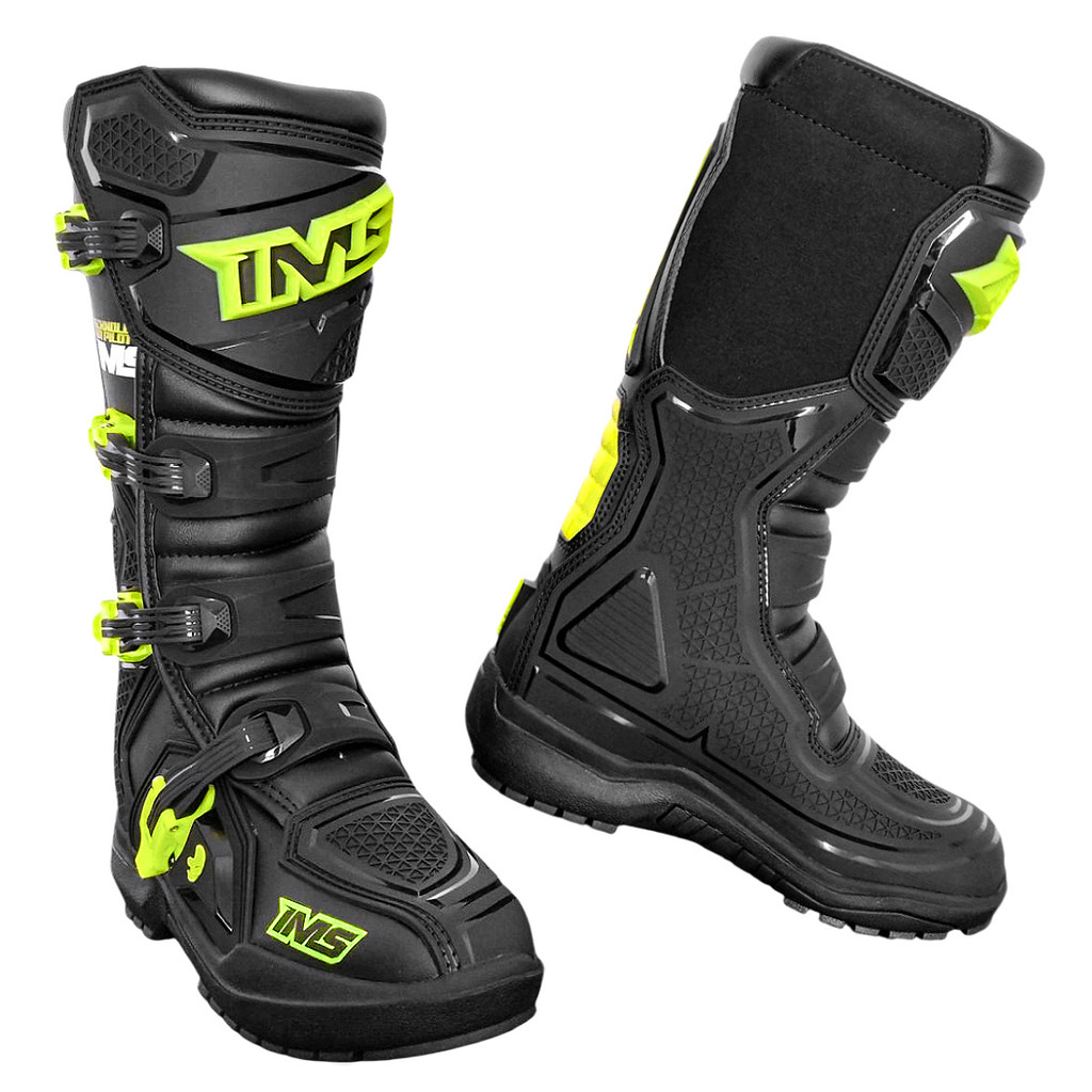Bota Ims Robust Modelo Novo Motocross Trilha Enduro Velocross Preto Fluor