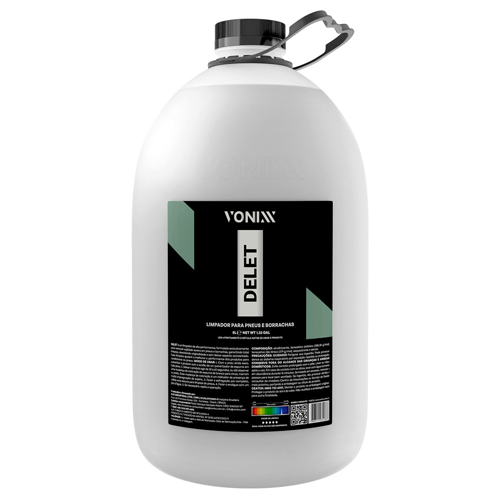 Limpador para Pneus e Borrachas Delet 5 Litros Vonixx