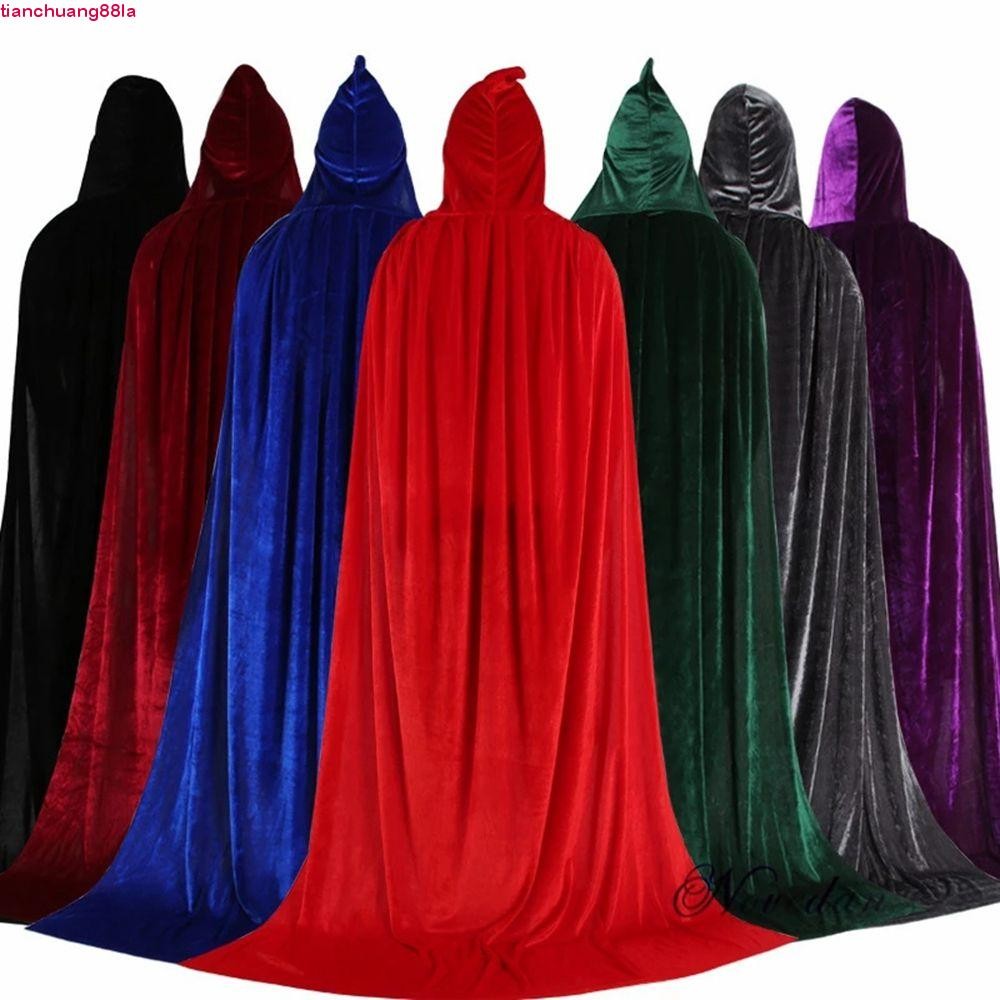 TIANCHUANG Capa De Veludo 5 Cores Fantasia Festa Decoração De Halloween Carnaval Bruxa Com Capuz