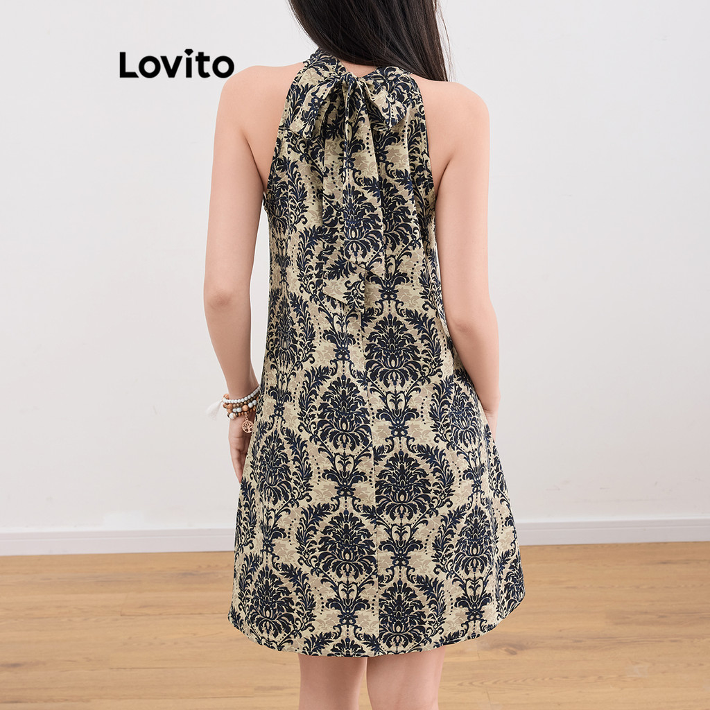 Detalhes do Lovito Vestido Casual Estampa Tribal Padrão Vestido De Verão/Primavera Para Mulheres L109MD179