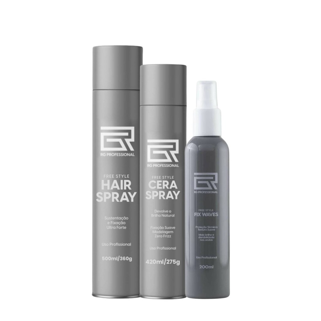 KIT TRIO PARA PENTEADOS FREE STYLE RG PROFESSIONAL em Oferta na Shopee