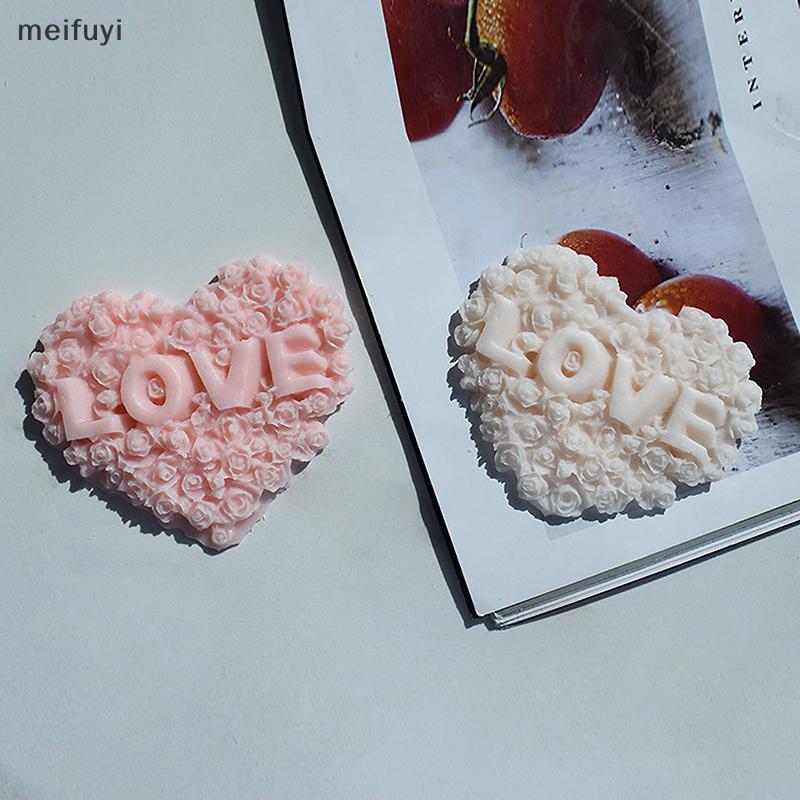 [MF] 1 Peça Molde De Silicone Em Formato De Coração Rosa DIY Amor Flor Vela Gesso Ferramenta Para Fazer Gelo De Chocolat