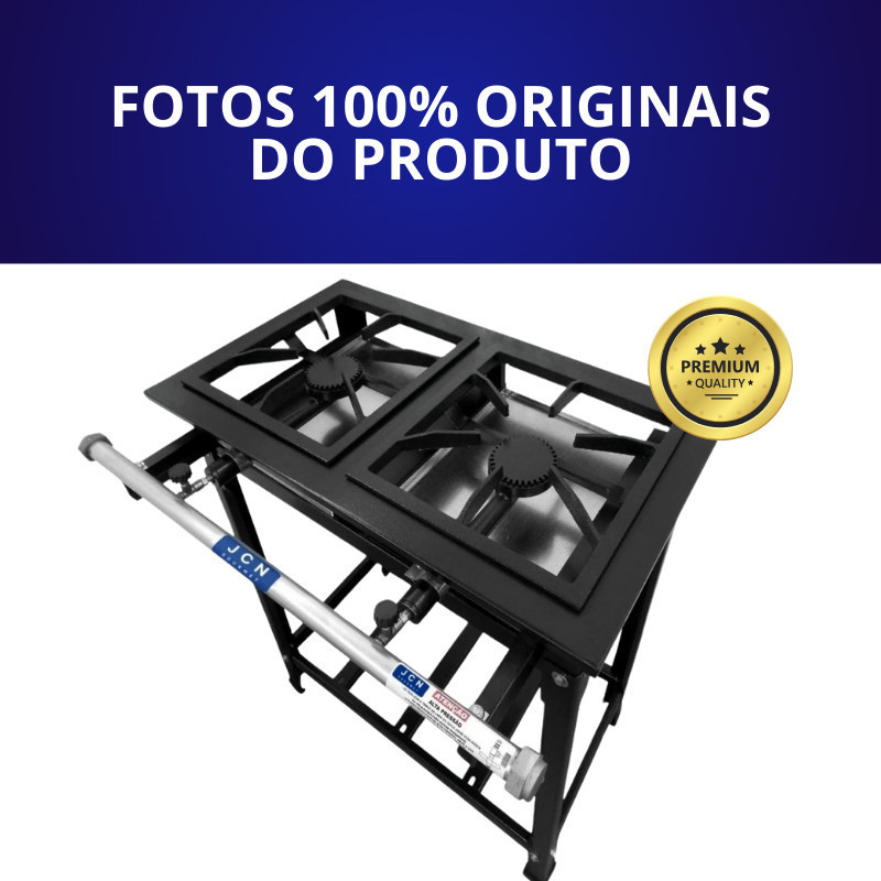 Fogão Standard Alta Pressão Industrial 2 Bocas Completo JCN Profissional COZINHA RESTAURANTE