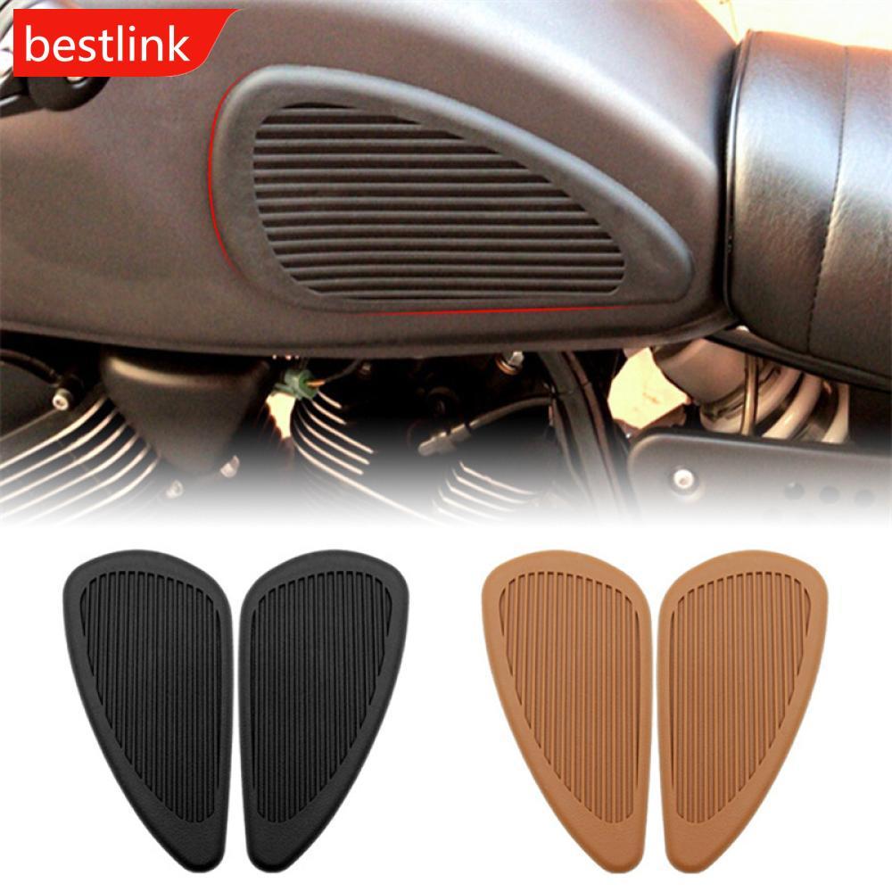 BESTLINK 2 Pçs Moto Motocicleta Tanque Adesivos Clássico Retro De Combustível Gás Borracha Protetor Bainha Parte L1R2