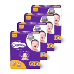 Fralda Descartável Cremer Magic Care Tamanho M - 4 Pacotes com 68 Fraldas - Total 272 Tiras