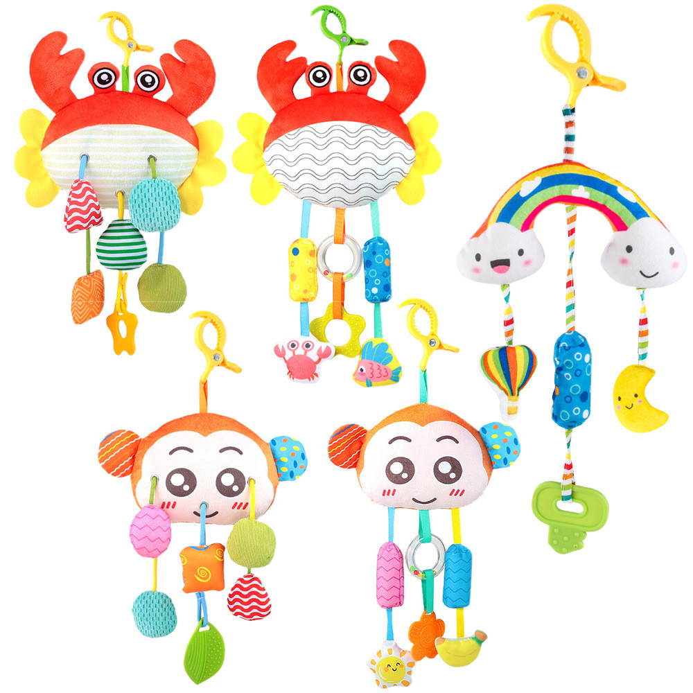[Estoque pronto] Bebê dos desenhos animados caranguejo Lalale cabeceira vento carrilhão boneca carrinho pingente com mor