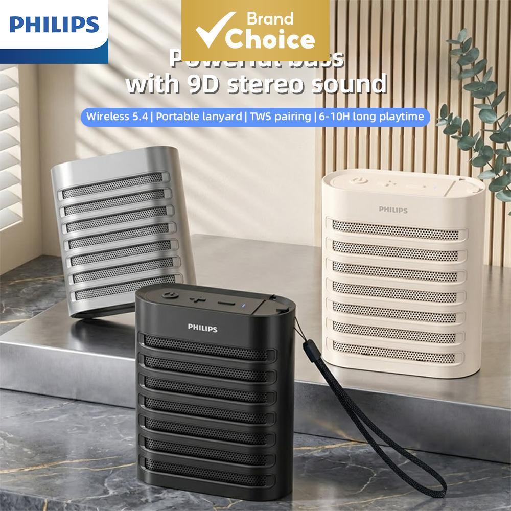 Philips TAS1191 Mini Caixa de Som Bluetooth portátil com graves, driver de 45 mm, estéreo 9D, emparelhamento TWS, luz