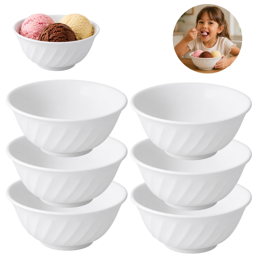 Kit 6 Tigelas Branca Melamina Utilidades Cozinha